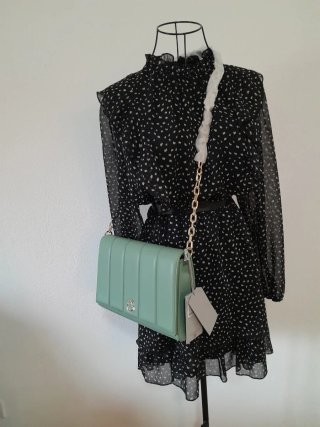 Borsa a tracolla trapuntata verde