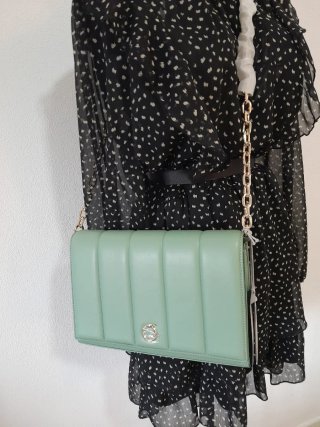Borsa a tracolla trapuntata verde
