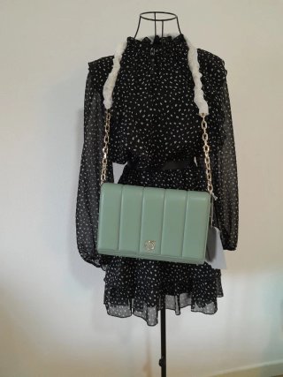 Borsa a tracolla trapuntata verde