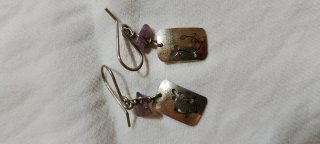 Pendientes plata con piedra morada