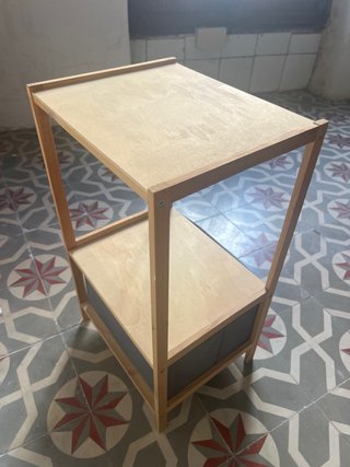 Mesita de noche con cajón de tela