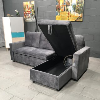 Sofá-cama chaise longue con arcón