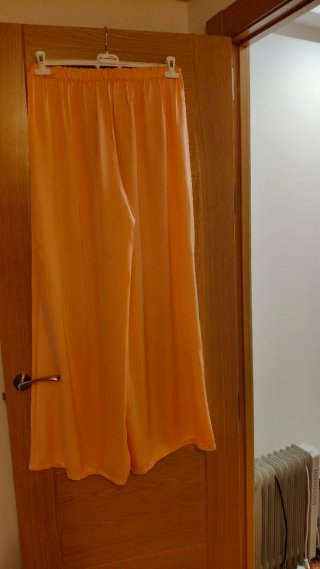 Pantalón ancho mujer talla 46/48 naranja pastel