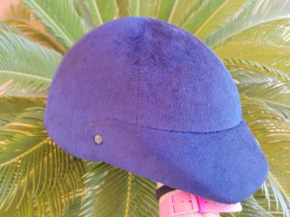 Casco Hípica Terciopelo Azul Tinta