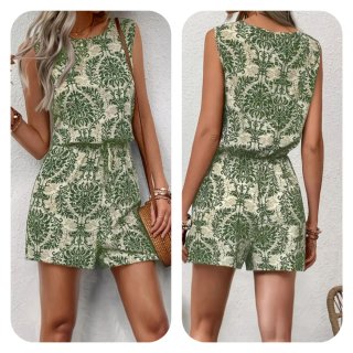 Mono XL estampado floral verde y beige