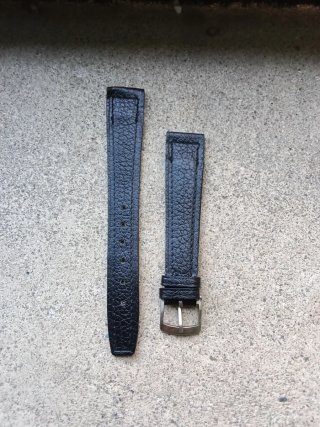 Cinturino vintage vera pelle nero