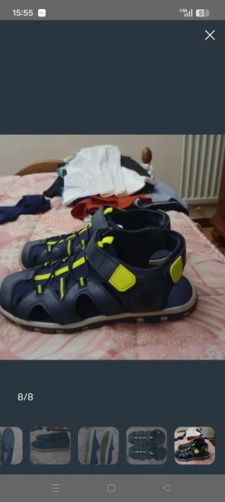 Sandalias deportivas hombre azul y amarillo