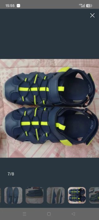 Sandalias deportivas hombre azul y amarillo