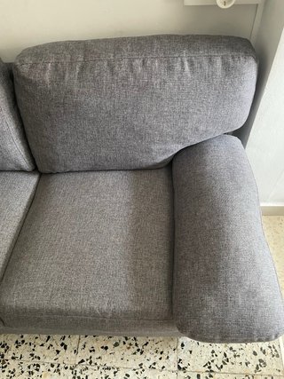 Sofá 2 plazas gris tela