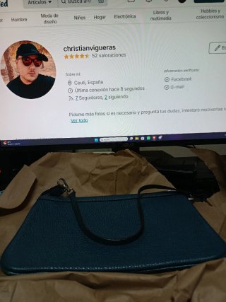 Bolso de mano MCM Piel Azul Petróleo