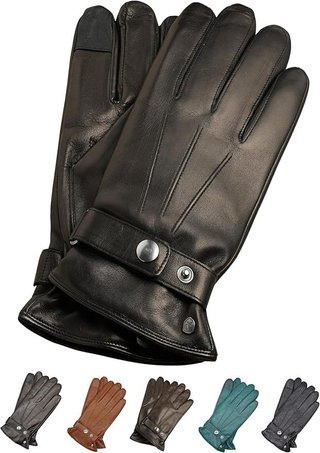 Guantes de Piel AKAROA Negros Talla M