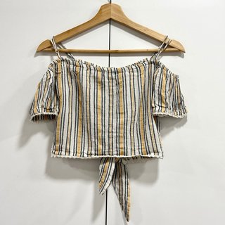 Talla XS - Crop top rayas hombros descubiertos