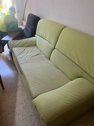 Sofá de salón tela verde