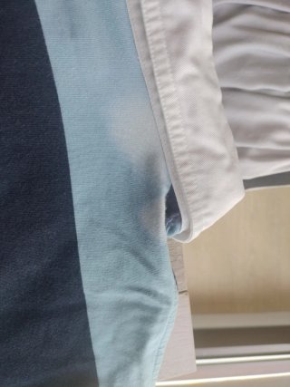 Polo Adidas Talla M Rayas Azul Blanco
