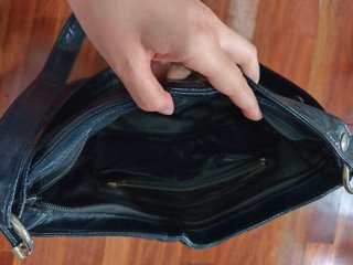 Bolso Hombro Vintage Piel Galería Negro