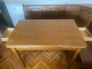 Mesa extensible de comedor de madera