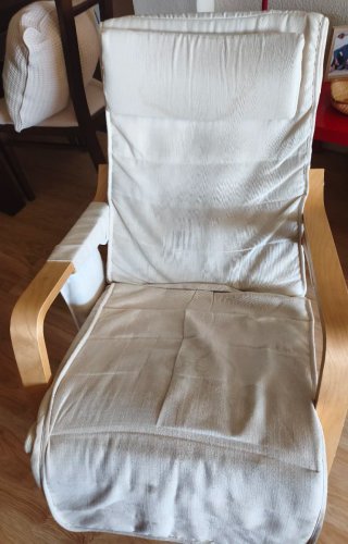 Sillón mecedora tela y madera