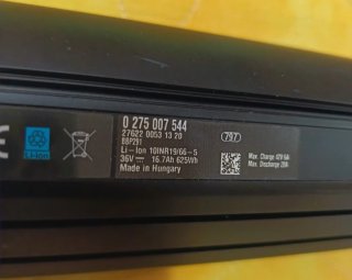 Batería Bosch PowerTube 625 Vertical