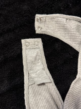 Body Gris con hilo Metalizado y mangas Talla S