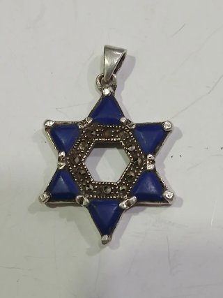 Colgante Estrella de David Plata Lapislázuli