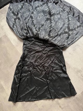 Vestido estampado gris y negro