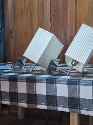 2 Lampade da tavolo argentate