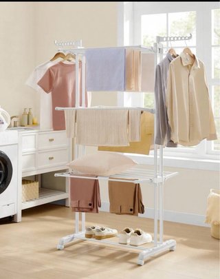 Tendedero vertical plegable blanco