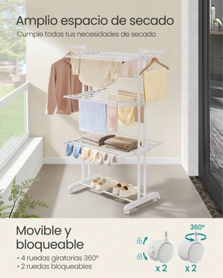 Tendedero vertical plegable blanco