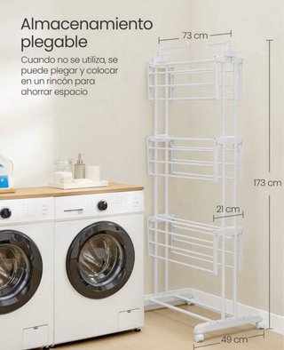 Tendedero vertical plegable blanco