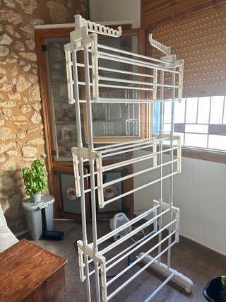 Tendedero vertical plegable blanco