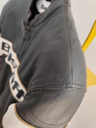 Chaqueta de cuero Belstaff Moto Negra y Blanca