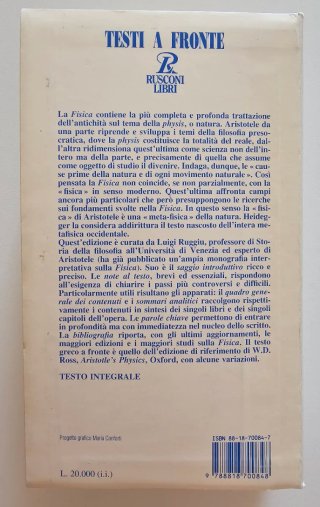 Aristotele - Fisica - testo greco integrale