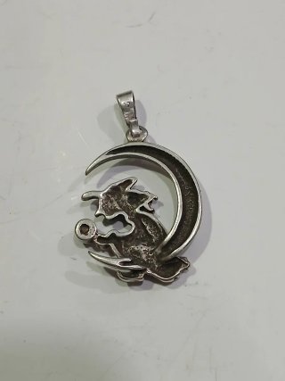Colgante Bruja Luna Plata Ley