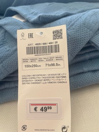 DOS colchas de Algodón Zara Home Azul