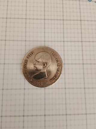 Moneda 5 Pesetas Alfonso XIII 1891