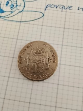 Moneda 5 Pesetas Alfonso XIII 1891