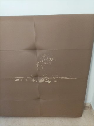 Cabecero polipiel marrón desgastado. Regalo funda