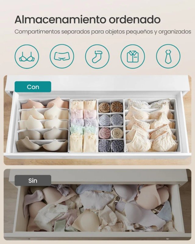 Juego de 8 Organizadores Cajones Ropa Songmics