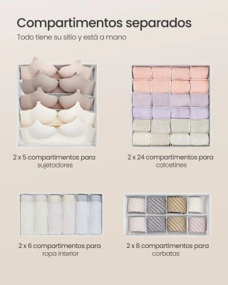 Juego de 8 Organizadores Cajones Ropa Songmics