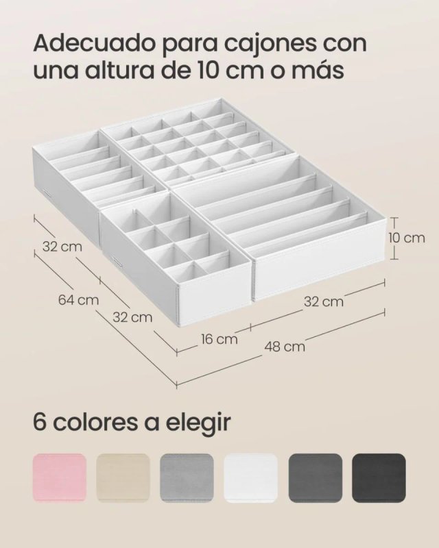 Juego de 8 Organizadores Cajones Ropa Songmics