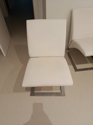 Sillas diseño acero inoxidable y tapizado polipiel