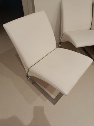 Sillas diseño acero inoxidable y tapizado polipiel