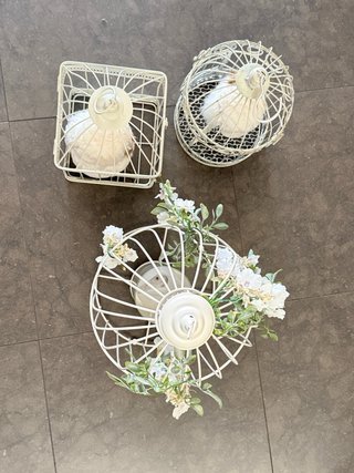 Set 3 Jaulas Decorativas Vintage Blancas