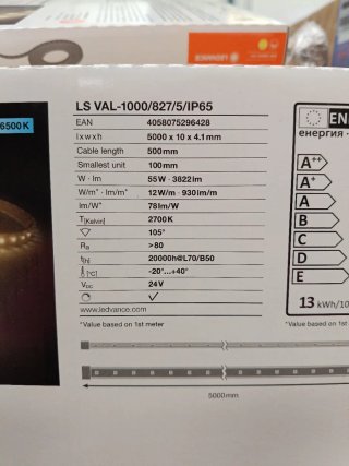 Tira LED 12W/m 2700K 5m IP65