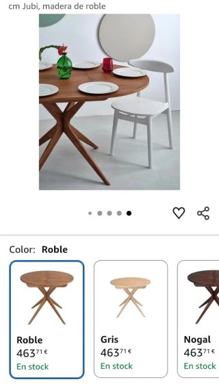Mesa comedor redonda extensible 90cm nueva