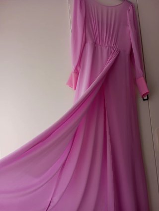 Vestido Valentina de fiesta rosa largo