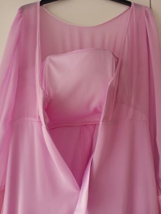 Vestido Valentina de fiesta rosa largo