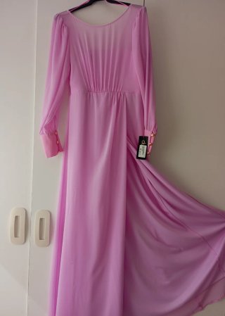 Vestido Valentina de fiesta rosa largo