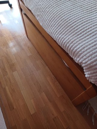 Cama nido 105 cm castaño macizo + 2 colchones