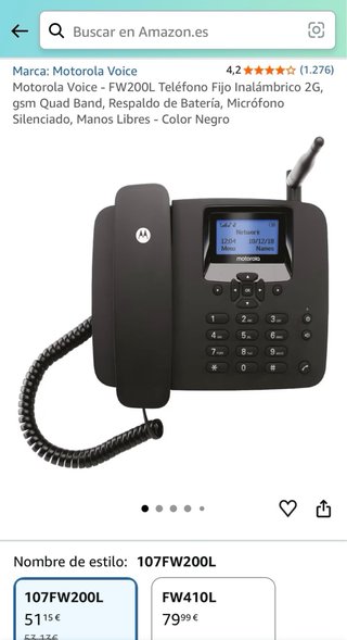 Teléfono Fijo Inalámbrico Motorola FW200L